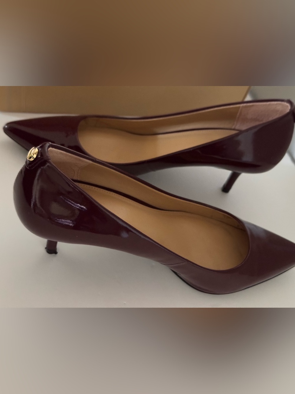 Michael Kors Women's Burgundy Patent Heels - Picture 4 of 8